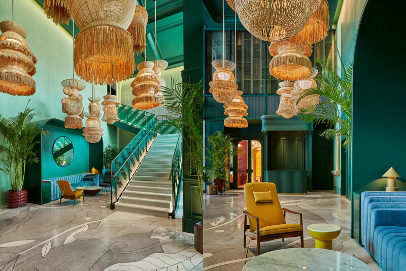 一樓大廳充滿度假風情。 一樓大廳充滿度假風情。