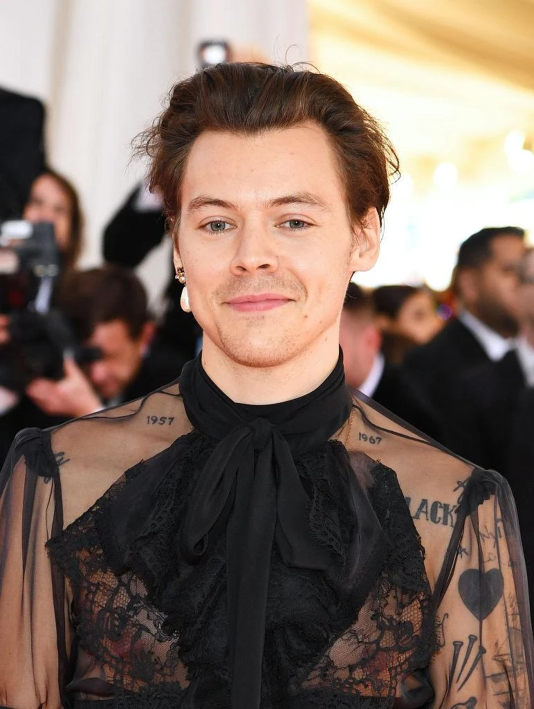 2019 年 Met Gala 典禮,Harry 以一身黑透膚洋裝搭配珍珠耳環優雅亮相。 2019 年 Met Gala 典禮,Harry 以一身黑透膚洋裝搭配珍珠耳環優雅亮相。