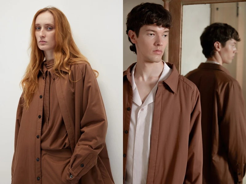 HUNDR.輕量鋪棉天絲襯衫外套,NT9,680。 HUNDR.輕量鋪棉天絲襯衫外套,NT9,680。