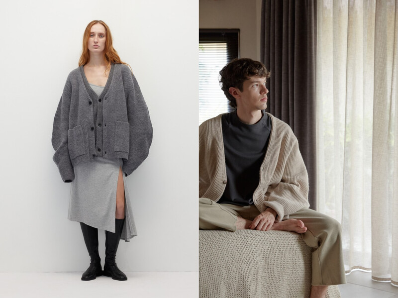 HUNDR.繭形羊毛開襟衫,NT6,680。 HUNDR.繭形羊毛開襟衫,NT6,680。