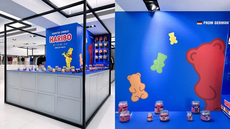HARIBO小熊軟糖香氛蠟燭在ARTIFACTS的期間限定快閃店。