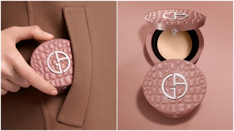 圖片來源:Armani Beauty|完美絲絨持久氣墊粉餅 沙丘玫棕皮革限定版 定價3,500元 圖片來源:Armani Beauty|完美絲絨持久氣墊粉餅 沙丘玫棕皮革限定版 定價3,500元