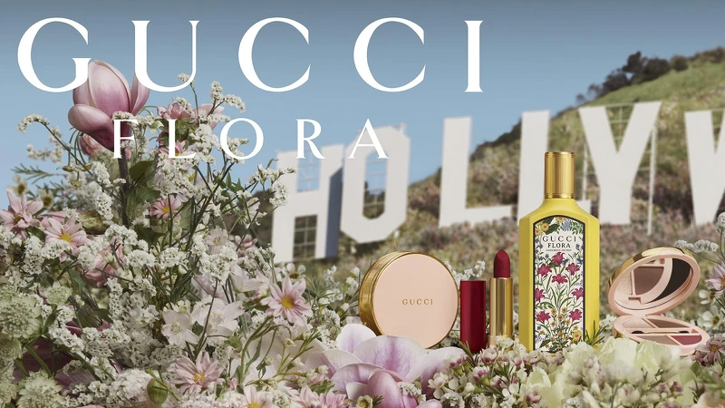 Gucci Flora Orchid+彩妝形象圖。 Gucci Flora Orchid+彩妝形象圖。