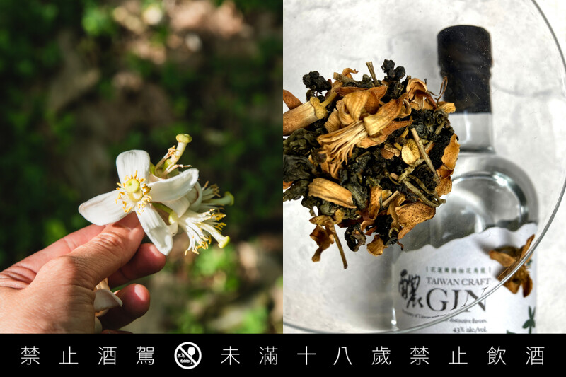 「柚花烏龍琴酒」,靈感來自花蓮瑞穗盛產的文旦。 「柚花烏龍琴酒」,靈感來自花蓮瑞穗盛產的文旦。