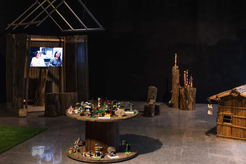 陳政道〈Dgiyag Skadang 砂卡礑的山〉，2024，裝置，尺寸依場地而定，圖檔由哇大創意提供。