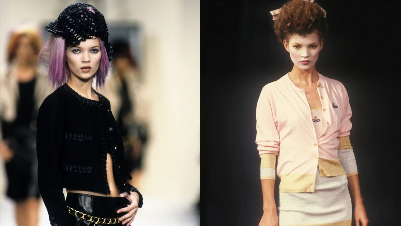 90年代崛起的Kate Moss是這一代超模中的經典傳奇，她不僅憑藉著不符合傳統的美貌顛覆了行業標準，更成為了許多品牌與設計師的永恆繆思。