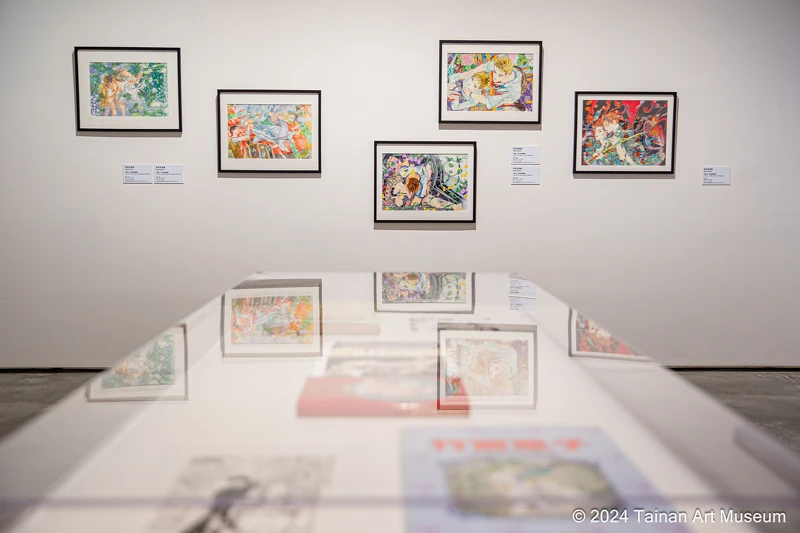 展覽中可見早期日本漫畫家手繪原畫,讓觀眾仔細欣賞創作者的細膩筆觸。(南美館提供) 展覽中可見早期日本漫畫家手繪原畫,讓觀眾仔細欣賞創作者的細膩筆觸。(南美館提供)