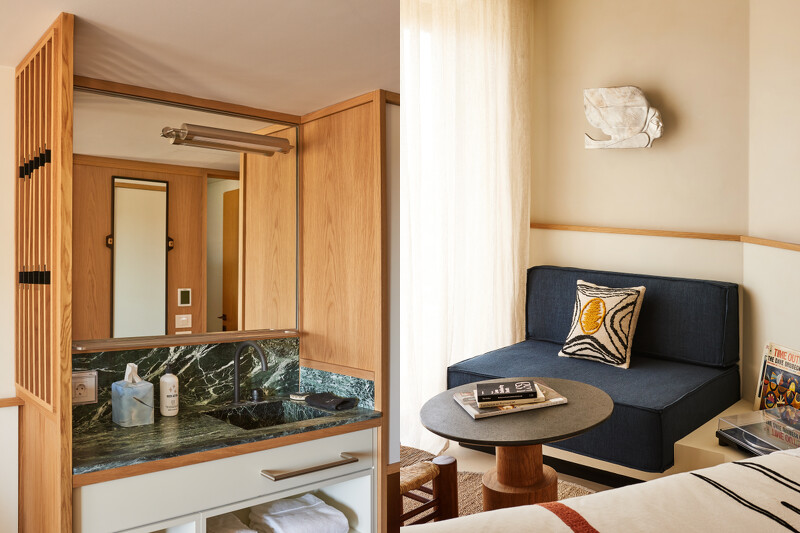 量身打造客房細節，包括了設計公司 Mare Studio 為客房設計的抱枕。