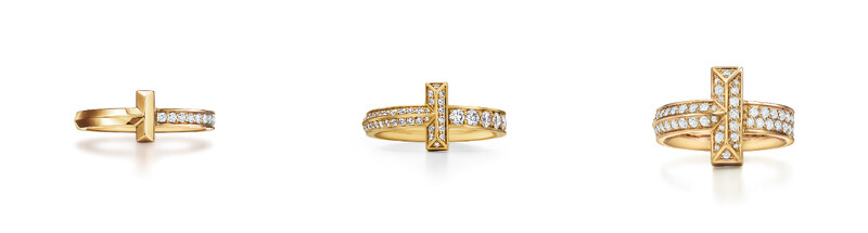 Tiffany T1 18K窄版鑽石戒指;Tiffany T1 Narrow系列18K金舖鑲鑽石窄版戒指;Tiffany T1 18K寬版舖鑲鑽石戒指。 Tiffany T1 18K窄版鑽石戒指;Tiffany T1 Narrow系列18K金舖鑲鑽石窄版戒指;Tiffany T1 18K寬版舖鑲鑽石戒指。