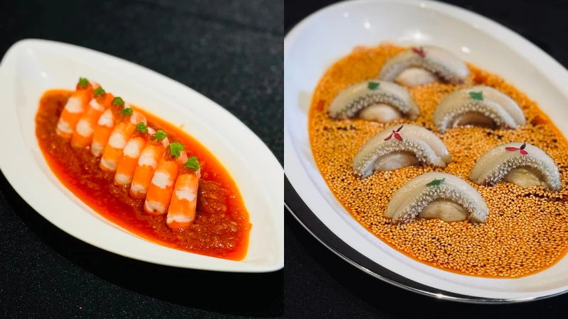 川味蒜泥鮮蝦、紅油麻辣鮮鮑 川味蒜泥鮮蝦、紅油麻辣鮮鮑