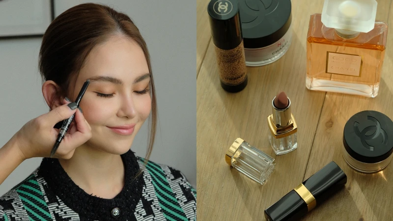 (昆凌出席香奈兒倫敦活動，看展覽前的準備。