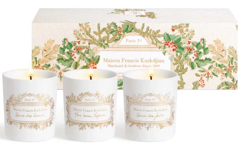 Maison Francis Kurkdjian 2024聖誕限量版香氛蠟燭禮盒(耶誕冷杉、漫步巴黎、幸運守候) 95g*3,NT4,800 Maison Francis Kurkdjian 2024聖誕限量版香氛蠟燭禮盒(耶誕冷杉、漫步巴黎、幸運守候) 95g*3,NT4,800
