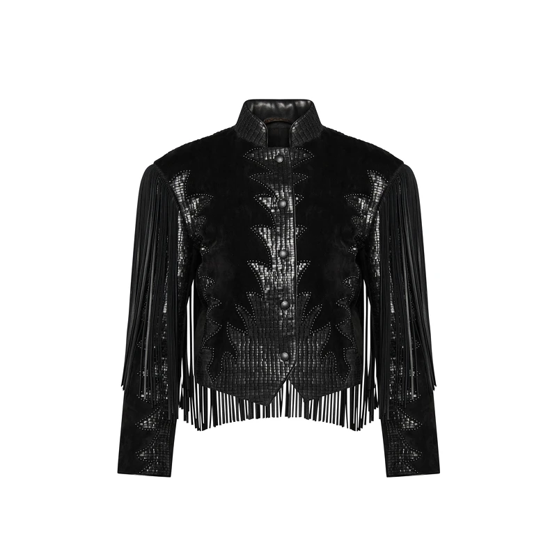 Louis Vuitton 皮革流蘇外套,價格店洽。 Louis Vuitton 皮革流蘇外套,價格店洽。