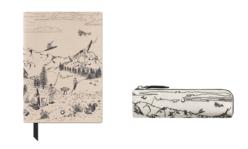 MONTBLANC Happy Holidays 系列#146筆記本，NT$2,800 / MONTBLANC Happy Holidays 系列1支裝筆套，NT$9,100