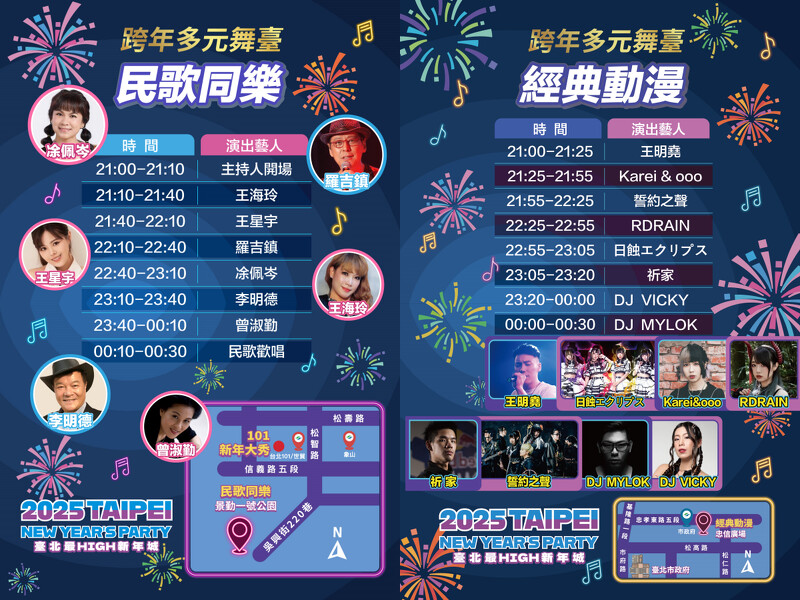 「景勤一號公園」、「忠信廣場」演出時間及卡司 「景勤一號公園」、「忠信廣場」演出時間及卡司