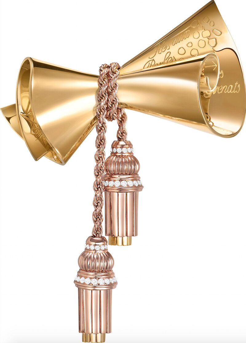 Carte au trésor胸針 黃K金、玫瑰金、紅寶石、鑽石