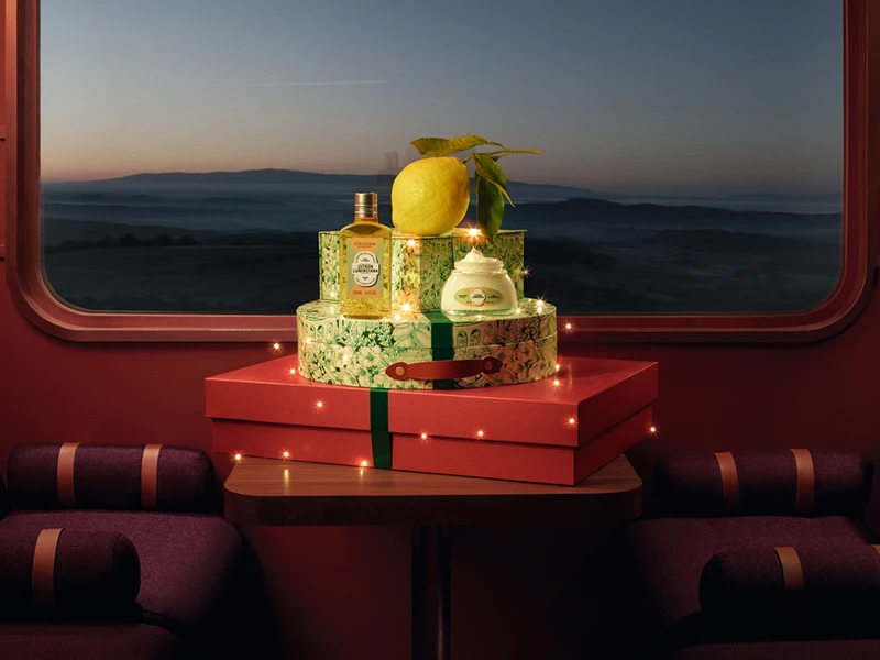 L’OCCITANE歐舒丹奇幻之旅夏娜杏仁沐浴油&緊膚凝霜情境照。