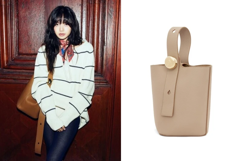 Pebble 燕麥色小牛皮迷你肩背包 NT73,000