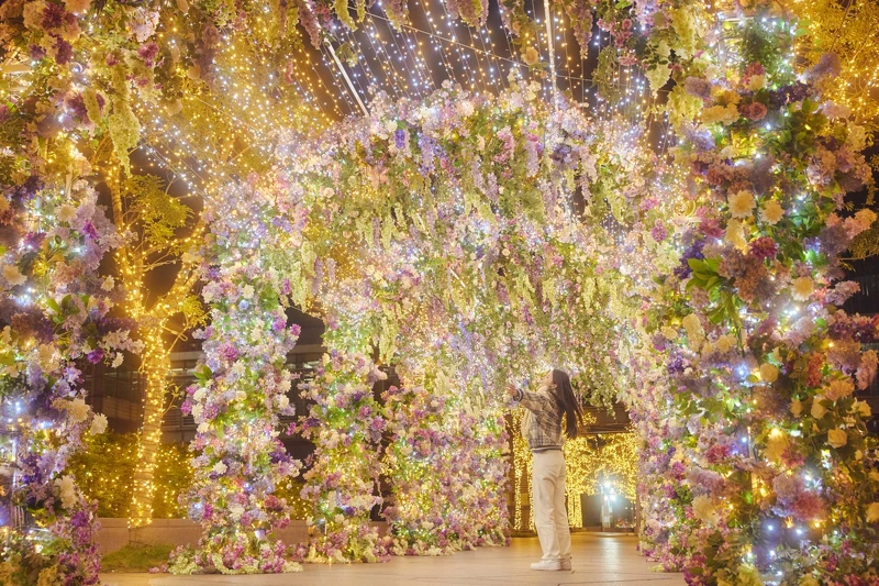 台北101花蕊蝶舞光廊 。 台北101花蕊蝶舞光廊 。