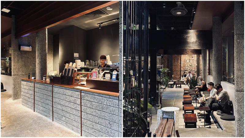 洗石子風格與木質調的混合,打造出日式風格的情調。/雖是全戶外的座位,但愜意的氛圍還是吸引許多人帶著電腦來工作。 洗石子風格與木質調的混合,打造出日式風格的情調。/雖是全戶外的座位,但愜意的氛圍還是吸引許多人帶著電腦來工作。