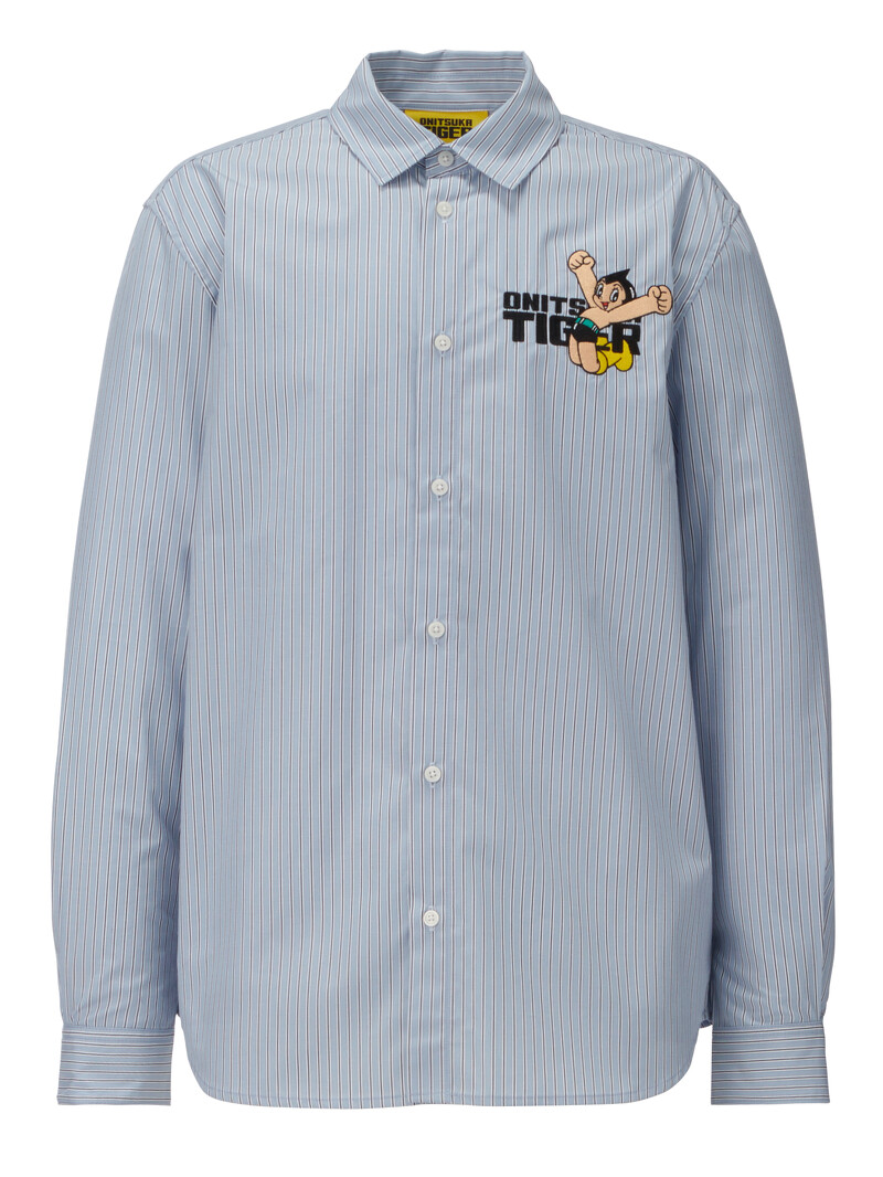 【鬼塚虎x原子小金剛聯名款】條紋刺繡襯衫，NT$4,980。