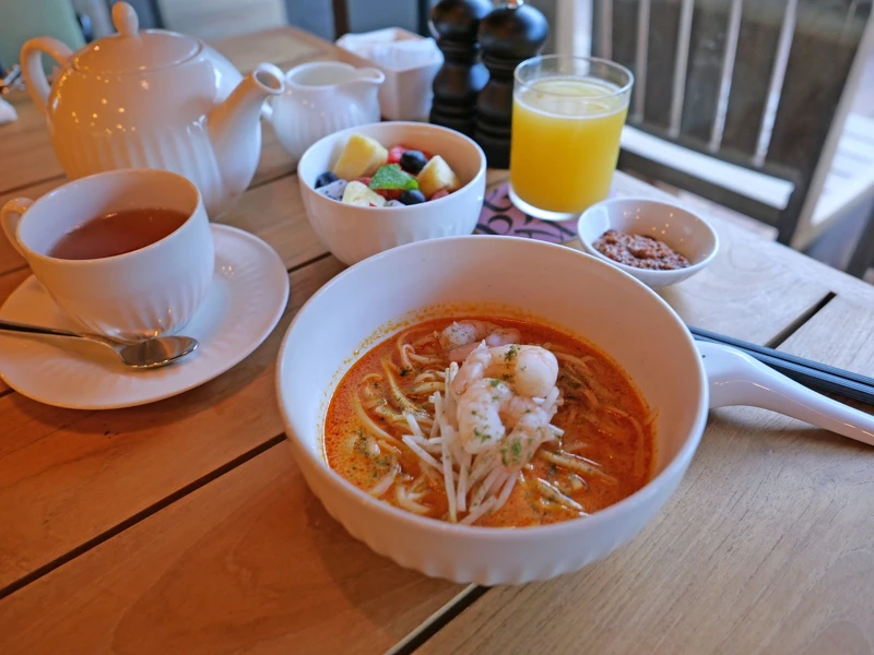 早餐就能品嘗到叻沙湯麵。 早餐就能品嘗到叻沙湯麵。