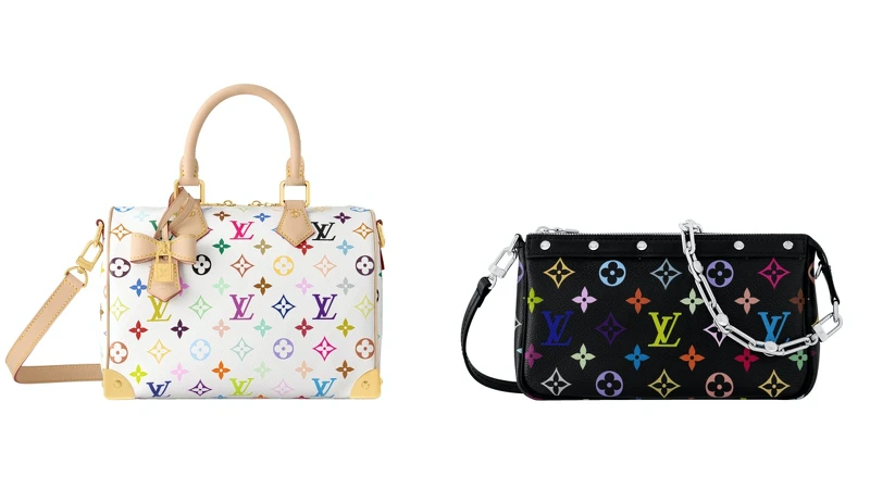 Louis Vuitton x Murakami Speedy Bandoulière 25 手提包 NT102,000、Louis Vuitton x Murakami Pochette Accessoires NT73,000