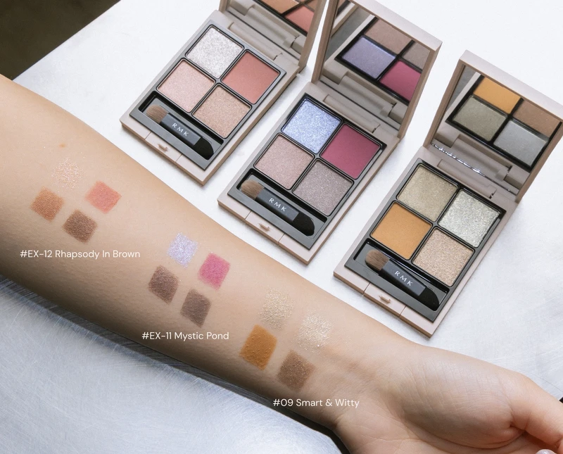 RMK立體調色眼盤手部試色。 RMK立體調色眼盤手部試色。