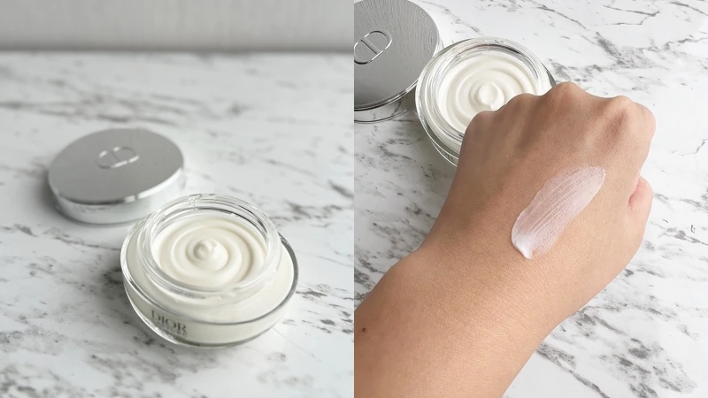 Dior迪奧逆時活氧膠原霜質地示意。