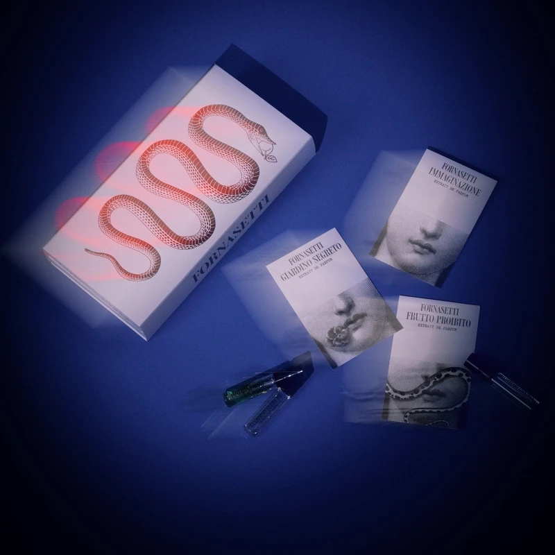 Fornasetti靈蛇春韻香水探索禮盒情境圖。