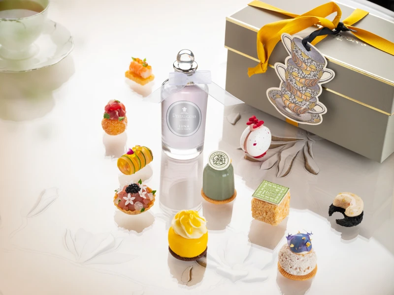 台北文華東方酒店行政主廚馮俊傑與行政西點主廚趙崇曦發揮巧思,從潘海利根品牌特色中找尋靈感,設計出精緻餐小點(Photo/台北文華東方酒店提供)。 台北文華東方酒店行政主廚馮俊傑與行政西點主廚趙崇曦發揮巧思,從潘海利根品牌特色中找尋靈感,設計出精緻餐小點(Photo/台北文華東方酒店提供)。