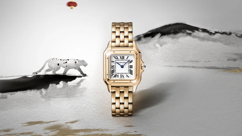 Panthère de Cartier美洲豹腕錶。 Panthère de Cartier美洲豹腕錶。