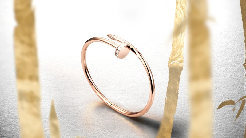 Juste un Clou玫瑰金鑽石手環。 Juste un Clou玫瑰金鑽石手環。