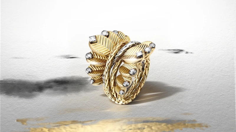 Grain de Café 18K金鑽戒。 Grain de Café 18K金鑽戒。