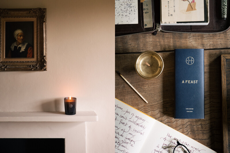 「盛宴」的氣味不僅展現了季節變化，也結合了他在料理上的香料搭配。