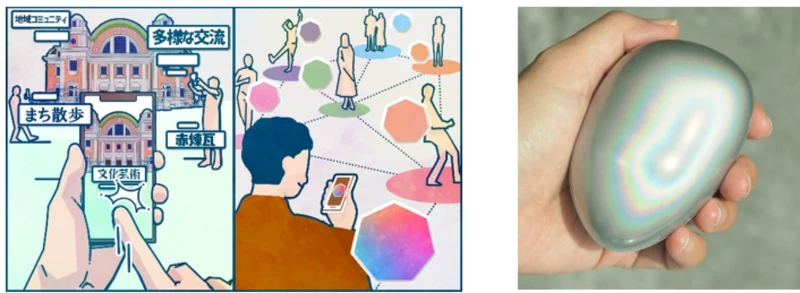 未來感的鵝卵石「echorb」將帶來全新看展體驗。 未來感的鵝卵石「echorb」將帶來全新看展體驗。