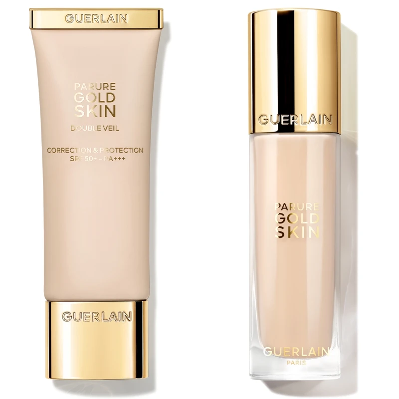 嬌蘭24K純金奢緞光妝前乳，NT3,300、24K純金光透精華粉底，NT3,700