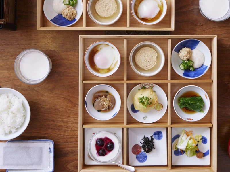 「山喜」豐盛的早餐定食。