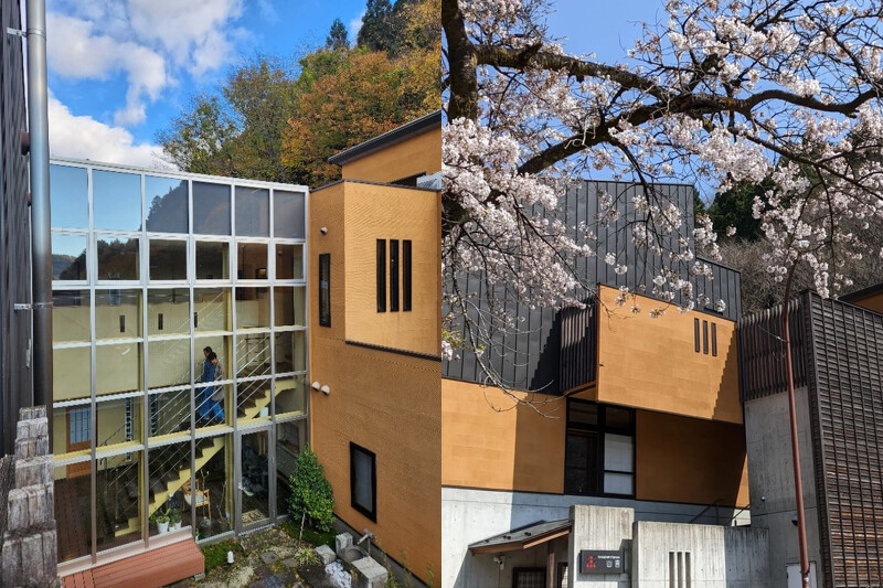 「山喜」為擁有現代建築風格的旅館。