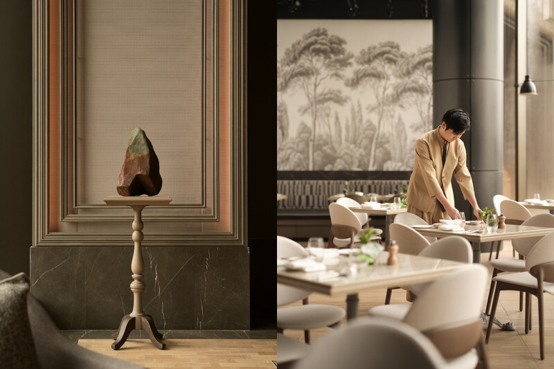 設計師以米色、奶油色和灰色的色彩組合讓空間展現一致的舒適柔和感受。 設計師以米色、奶油色和灰色的色彩組合讓空間展現一致的舒適柔和感受。