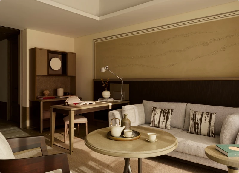 「Deluxe Suite」的客廳。 「Deluxe Suite」的客廳。