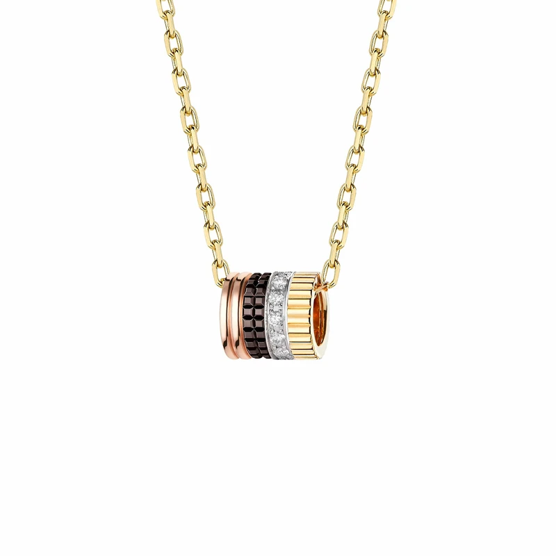 Boucheron珠寶年度熱賣 Quatre Classique系列項鍊,白金、玫瑰金和黃金750材質、棕色PVD,鑲嵌鑽石 Boucheron珠寶年度熱賣 Quatre Classique系列項鍊,白金、玫瑰金和黃金750材質、棕色PVD,鑲嵌鑽石