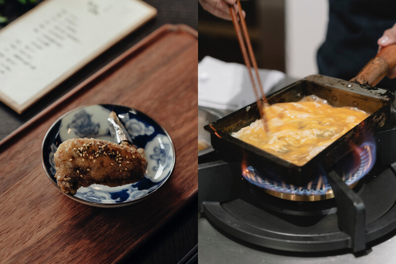 雞翅與玉子燒。 雞翅與玉子燒。