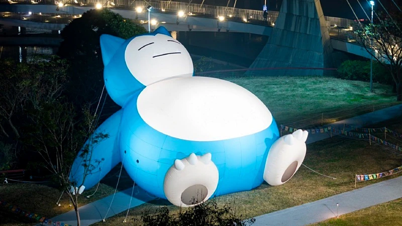 10公尺卡比獸降落「光的遊戲場」展區「光臨千塘國」燈區