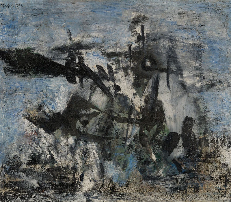 霍剛早期超現實風格作品|Untitled|45x52 cm|油彩、畫布|1961|采泥藝術提供 霍剛早期超現實風格作品|Untitled|45x52 cm|油彩、畫布|1961|采泥藝術提供