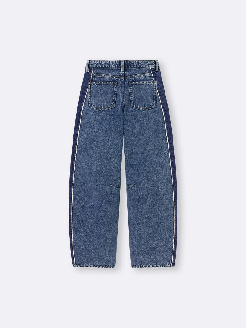 BARREL LEG 拚色錐形牛仔褲,NT990。 BARREL LEG 拚色錐形牛仔褲,NT990。