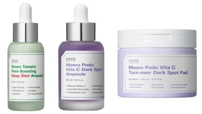 SUNGBOON EDITOR綠蕃茄深層微晶緊緻安瓶30ml,NT1,598、山葡萄維他命C亮白精華30ml,NT1,398、山葡萄維他命C亮白棉60片,NT1,398 SUNGBOON EDITOR綠蕃茄深層微晶緊緻安瓶30ml,NT1,598、山葡萄維他命C亮白精華30ml,NT1,398、山葡萄維他命C亮白棉60片,NT1,398