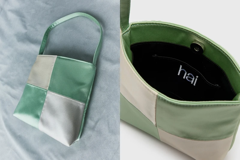 THE SPAACE 限定色Vera格紋絲質手袋 NT4,880