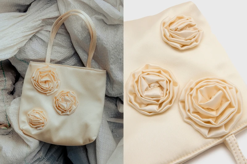 Thea 玫瑰絲質手袋 NT4,880