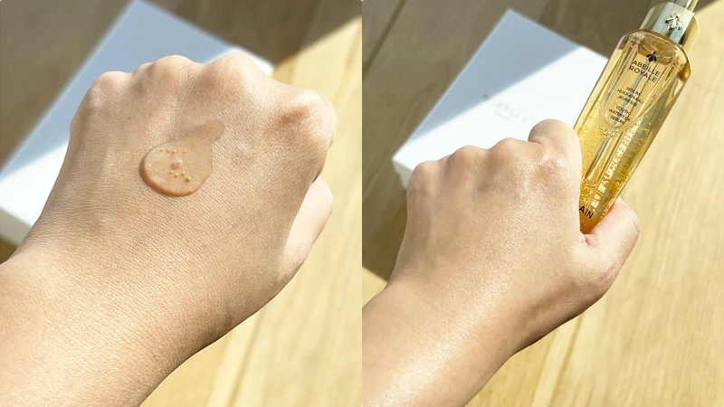 嬌蘭皇家蜂王乳平衡油精華質地。